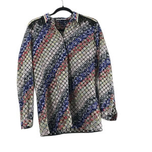 Marco De Vincenzo blouse button front embroidered unique sz 4